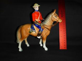 Vintage Porcelain Royal Canadian Mounted Police Canada Mountie On Horse Statue