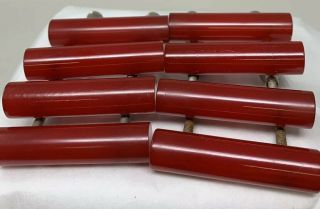 Vintage Bakelite Red Drawer Pull Cabinet Handles Set Of 8 With Hardware