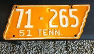 1951 Tennessee License Plate Benton County Tenn Tn Tag Rare Antique