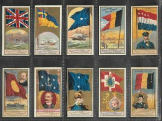 Allen & Ginter 1887 Scarce (flags) Full 50 Card Set  Naval Flags