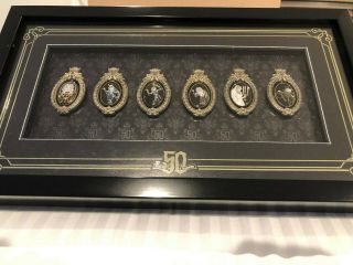 Disney Haunted Mansion 50th Framed Pin Set Le 250 6 Completer In Hand