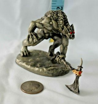 Hudson Pewter Battle Ogre Goblin By Artist Dennis Liberty Fantasy Wizard Castle