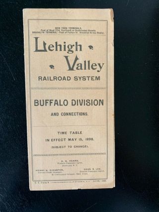 Lehigh Valley Railroad Buffalo Division 1898 Timetable