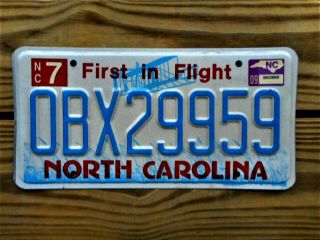 North Carolina License Plate Tag Number Obx 29959 Outer Banks Classic Special