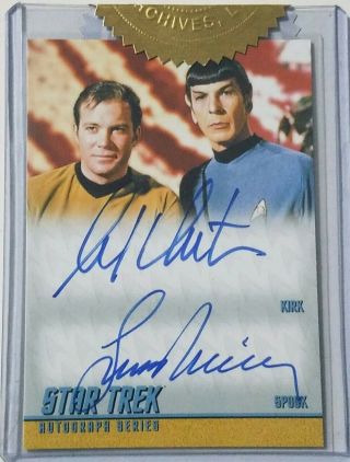 2013 Cbs Star Trek 50th Anniversary William Shatner Leonard Nimoy Autograph Auto