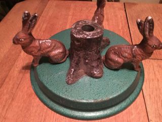 Antique Christmas Tree Stand With Rabbits Circa 1930 - 1940