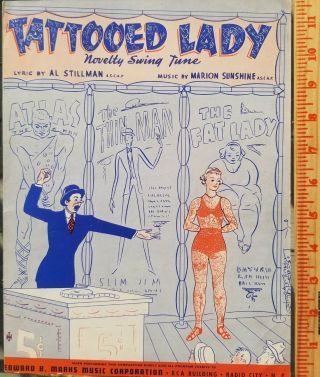 Sheet Music,  Tattooed Lady,  Novelty Swing,  Music By Al Stillman,  Great Graphic