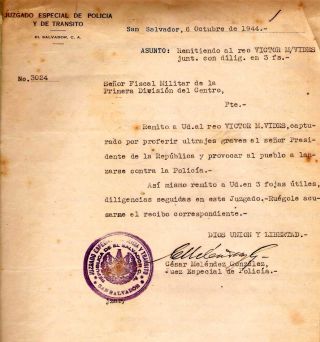1944 Crime Case File Insult Against the President of El Salvador 2