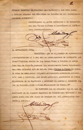 1944 Crime Case File Insult Against the President of El Salvador 3