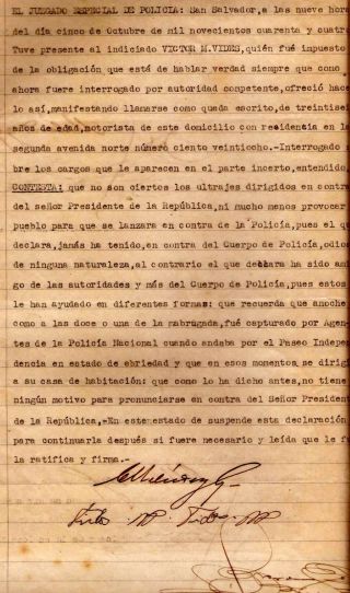 1944 Crime Case File Insult Against the President of El Salvador 4