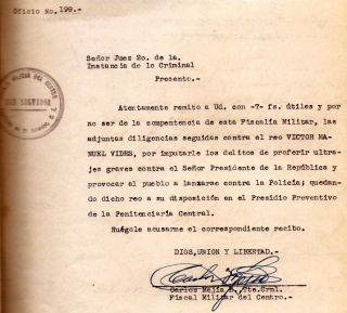 1944 Crime Case File Insult Against the President of El Salvador 8