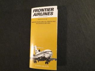 Vtg Frontier Airlines System Timetable 1970 Denver Colorado Aviation Advertising