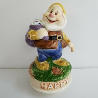 Walt Disney Co.  Snow White & Seven Dwarfs " Happy " Schmid Musical Figurine
