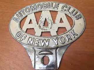 Vintage 1950s - 60s Aaa York License Plate Tag Topper
