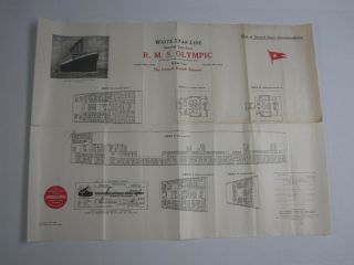 White Star Line Rms Olympic Second Class 2nd Deck Plans Rare