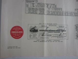 White Star Line RMS Olympic Second Class 2nd Deck Plans RARE 6