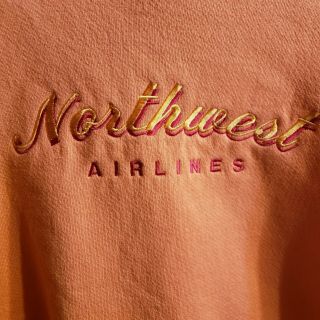 Vintage 1990 ' s Northwest Airlines Sweatshirt Salmon Woman ' s Lee Size L. 2