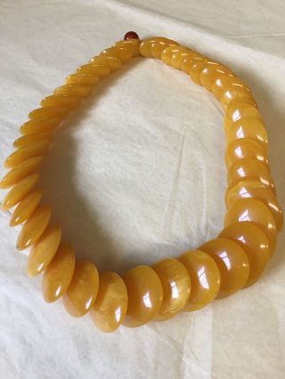 Art Deco Vintage Butterscotch Yellow Bakelite Graduated Bead Necklace