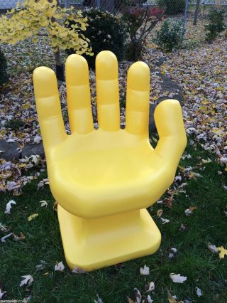 Giant Yellow Hand Shaped Chair 32 " Adult Size 70 