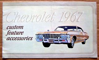 Booklet 1967 Chevrolet Custom Feature Accessories