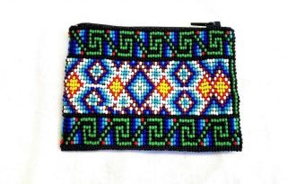 Huichol Beaded Coin Purse Handbag Mexican Beaded Bag