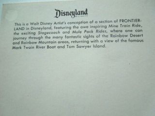 Un - Disneyland Art Corner Postcard Artist ' s Rendering Of Frontierland RARE 7