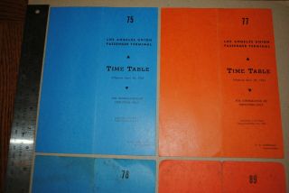 Los Angeles Union Passenger Terminal Employee Timetables (4 Timetables) 1960 