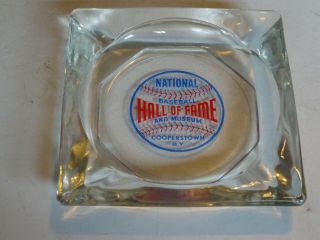 Vintage Glass Ashtray Baseball Hall Of Fame Cooperstown,  York