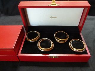CARTIER TRINITY Tri - Color Napkin Rings Set of 8 (2 boxes) 2