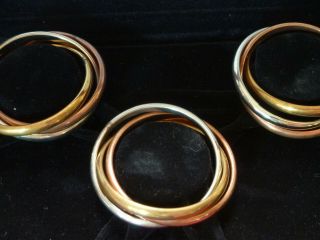CARTIER TRINITY Tri - Color Napkin Rings Set of 8 (2 boxes) 5