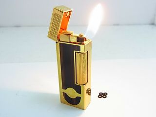 Dunhill Rollagas Cigar Burner Lighter Wood Pattern Gas Leaks W/4p O - Rings (b