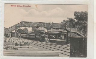 Vintage Postcard Numurkah Railway Station Victoria 1900s