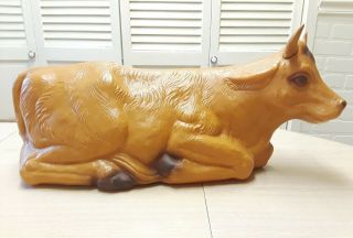 Christmas Nativity Oxen Cow Blow Mold - Tpi - 1997 - 22 " Ht.  X 11 " Lengthw/ Dual Cord