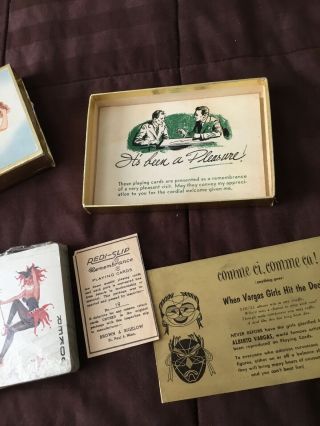 1940s Complete Gift Boxed Double Set Of Vargas Girl Playing Cards Pin - up 4