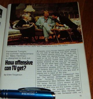 1977 Tv Article Fernwood Tonight Bobbi Tremain Martin Mull Fred Willard