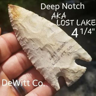 Authentic Lost Lake Arrowhead Spear Point Native Indian Artifact Dewwitt Co.