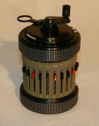 Curta Type Ii Calculator 1970 With Can And Leather Case