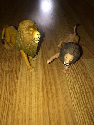 Disney Store Chronicles Of Narnia Aslan 2 Lion Figures Witch Wardrobe Loose