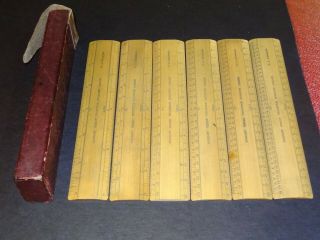 Stanley Great Turnstile Holborn London P.  L.  Abraham Set Of 6 Drafting Scales
