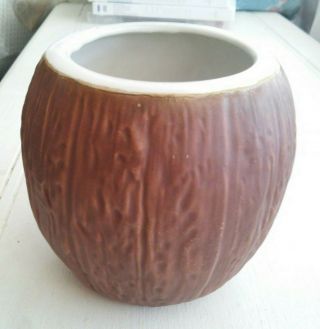 Vintage Orchids Of Hawaii Tiki Coconut Mug Cup Ceramic Barware Japan R - 13a