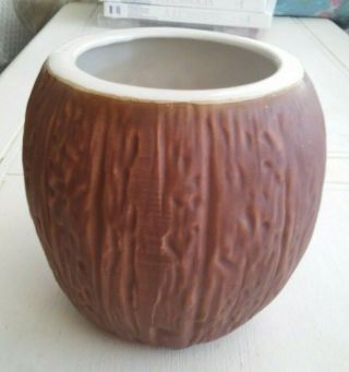 Vintage Orchids of Hawaii Tiki Coconut Mug Cup Ceramic Barware Japan R - 13A 2
