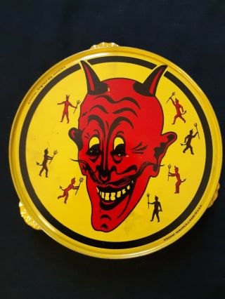 Vintage Tin Litho Halloween Noise Maker Devil Tambourine Kirchhof