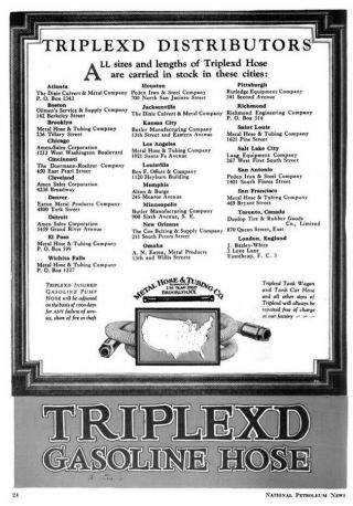 Vintage Gas Pump Hose Dunlop TRIPLEXD 1 1/4” x 124” Made In Canada Rare 1920’s 11