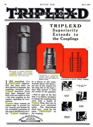 Vintage Gas Pump Hose Dunlop TRIPLEXD 1 1/4” x 124” Made In Canada Rare 1920’s 12