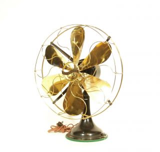 1912 Westinghouse 3 - Speed Oscillating Fan,  Antique Brass Fan