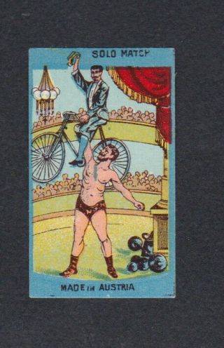 Ae Old Small Matchbox Label Austria Rrrr15 Circus Cycle