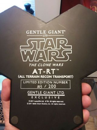 GENTLE GIANT STAR WARS THE CLONE WARS AT - RT EXCLUSIVE LIMITED MAQUETTE 103/200 5