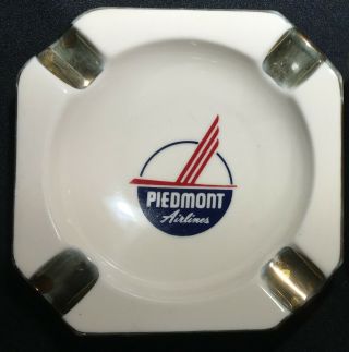 Piedmont Airlines Ashtray - Logo 4 In Square (- 1960s Vintage)