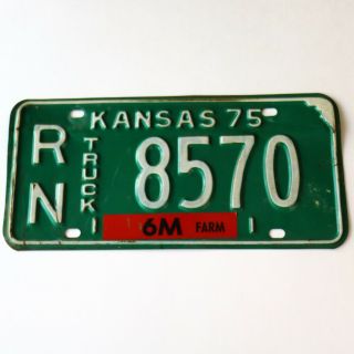 1975 Kansas Reno County Truck License Plate 8570 -