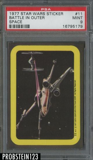 1977 Topps Star Wars Sticker 11 Battle In Outer Space Psa 9